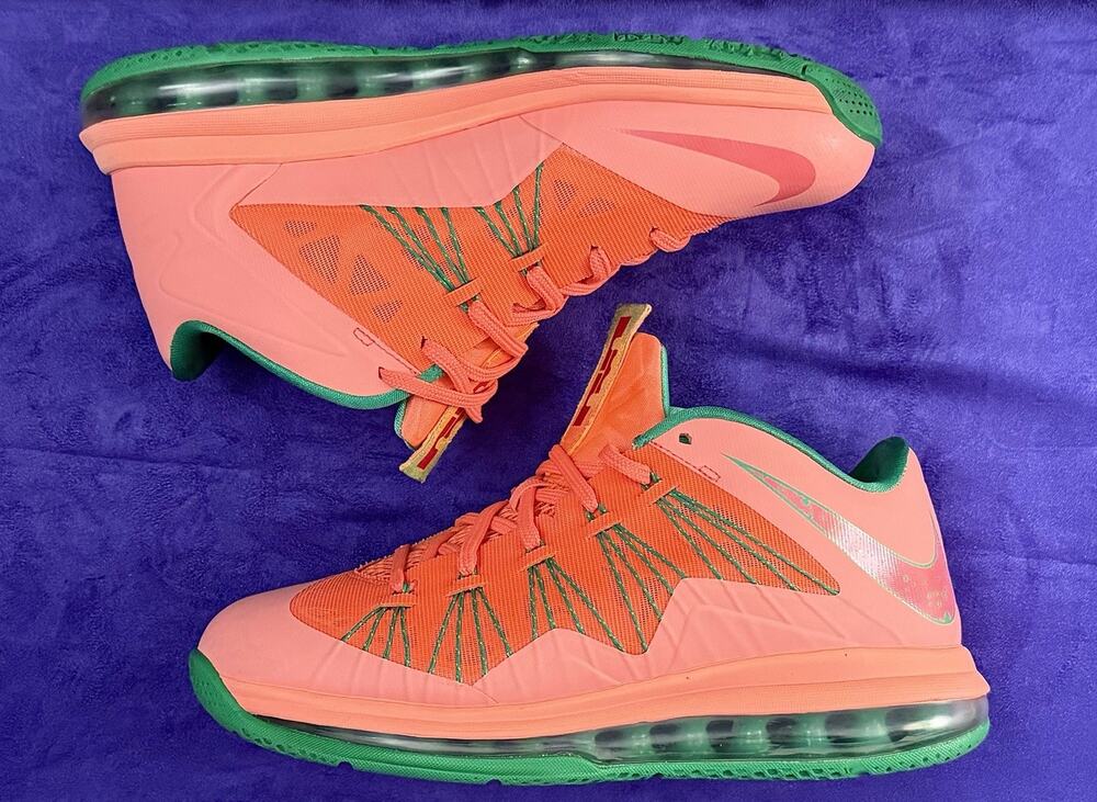 Size 8 - Nike 2013 Air Max LeBron 10 Low “Watermelon”579765-801 Pre-Owned MINT-C